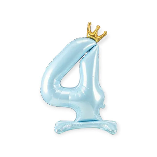 Picture of STANDING FOIL BALLOON NUMBER 4 SKY BLUE 84CM